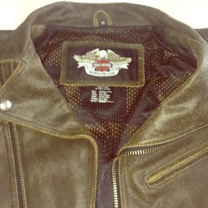 HARLEY DAVIDSON MENS VINTAGE LEATHER JACKET